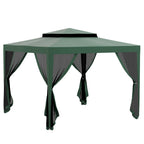 10' x 10' Canopy Tent with Mesh Netting and Double Tier Roof, Green