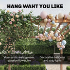 PerArbor 3.6 x 3 m Maple Wood-effect Pergola with Triangle Supports for Climbing Vines