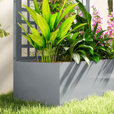 43" x 16" x 70" Raised Garden Bed with Trellis and Privacy Screen, Grey Wood Effect