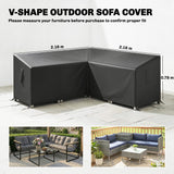 V-Shaped Garden Furniture Cover with Air Vent, 216 x 216 cm, Black