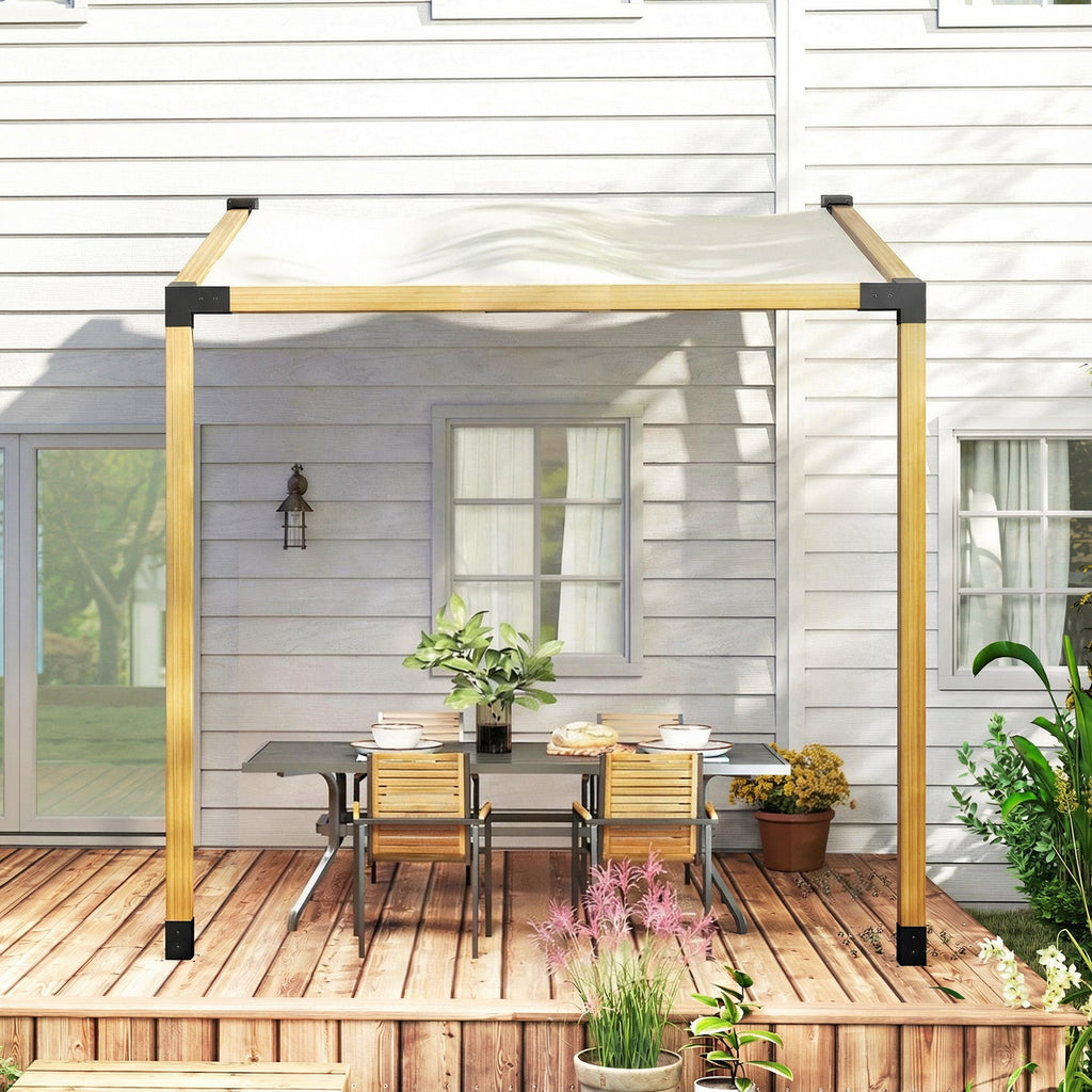 6 PCS Pergola Kit for 4" x 4" Lumber with 15° Slanted Roof, Black