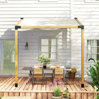 6 PCS Pergola Kit for 4" x 4" Lumber with 15° Slanted Roof, Black