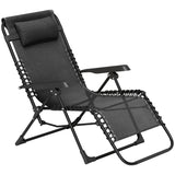 Zero Gravity Chair with 5-Position Backrest and Headrest, Black
