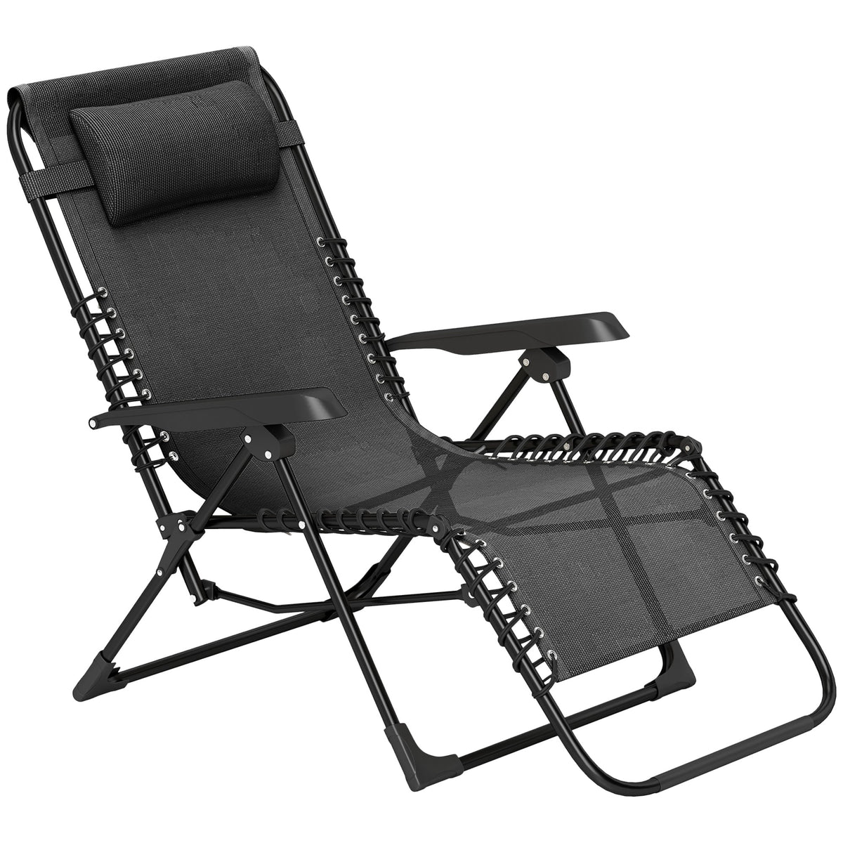 Zero Gravity Chair with 5-Position Backrest and Headrest, Black