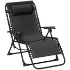 Zero Gravity Chair with 5-Position Backrest and Headrest, Black