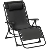 Zero Gravity Chair with 5-Position Backrest and Headrest, Black