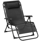 Zero Gravity Chair with 5-Position Backrest and Headrest, Black