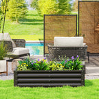 4' x 2' x 1' Galvanized Raised Garden Bed for Vegetables, Black