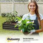 4' x 2' x 1' Galvanized Raised Garden Bed for Vegetables, Black