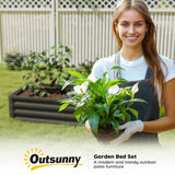 4' x 2' x 1' Galvanized Raised Garden Bed for Vegetables, Black
