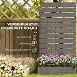 35.6" x 15" x 70.9" Raised Garden Bed with Trellis, Dark Grey