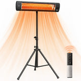 2500 W Infrared Patio Heater with Adjustable Tripod, IP65, 3 Heat Levels, Black