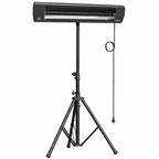 2500 W Infrared Patio Heater with Adjustable Tripod, IP65, 3 Heat Levels, Black
