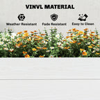 6.5 x 3 x 1ft Vinyl Raised Garden Bed with Divider, White
