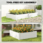 6.5 x 3 x 1ft Vinyl Raised Garden Bed with Divider, White