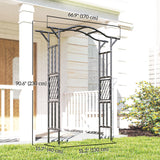 7.5ft Garden Arch with Extended Top for Climbing Plants, Black