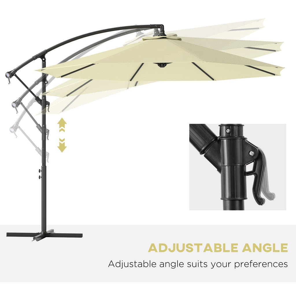 10' Deluxe Patio Umbrella with Crank and Cross Base, Beige