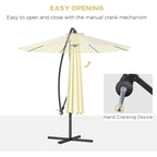 10' Deluxe Patio Umbrella with Crank and Cross Base, Beige