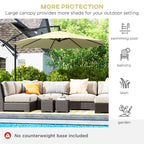 10' Deluxe Patio Umbrella with Crank and Cross Base, Beige