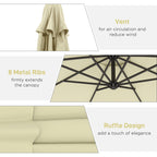 10' Deluxe Patio Umbrella with Crank and Cross Base, Beige