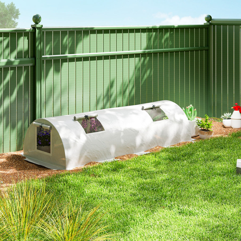 7' x 3' x 2' Portable Mini Greenhouse with 5 Mesh Windows, White