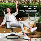 2-Piece Outdoor Patio Swivel Chairs, Beige