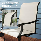 2-Piece Outdoor Patio Swivel Chairs, Beige