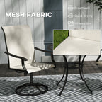 2-Piece Outdoor Patio Swivel Chairs, Beige