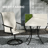 2-Piece Outdoor Patio Swivel Chairs, Beige