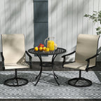 2-Piece Outdoor Patio Swivel Chairs, Beige