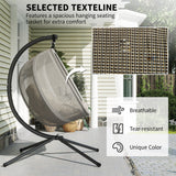 2-Person Double Egg Chair with Stand, 528 lbs Capacity, Cushioned Loveseat, Khaki