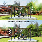 2 Pcs 16 x 4ft Pergola Canopy Replacement Cover for 10 x 10ft Pergola, Sand