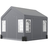 3 x 3 m Heavy Duty Garden Gazebo with Sides, Windows & 4 Weight Bags, Grey