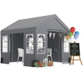 3 x 3 m Heavy Duty Garden Gazebo with Sides, Windows & 4 Weight Bags, Grey