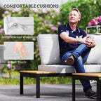 4 Piece L-Shaped Garden Furniture Set with 2 Coffee Tables, Teak