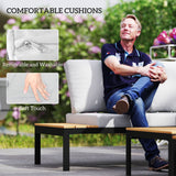4 Piece L-Shaped Garden Furniture Set with 2 Coffee Tables, Teak
