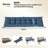 Memory Foam Sun Lounger Cushion with Ties, 190 x 60 cm, Blue