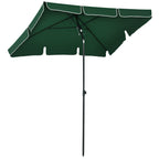 6.5 x 4ft Rectangle Patio Umbrella with Aluminum Pole and Tilt, Green