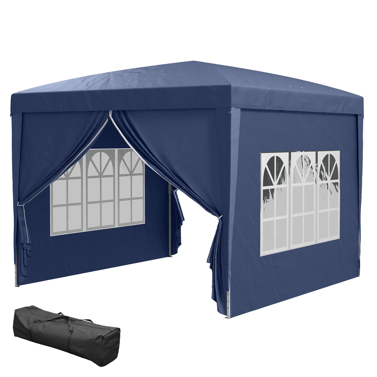 10' x 10' Outdoor Pop Up Party Tent Gazebo with Carrying Bag, Blue