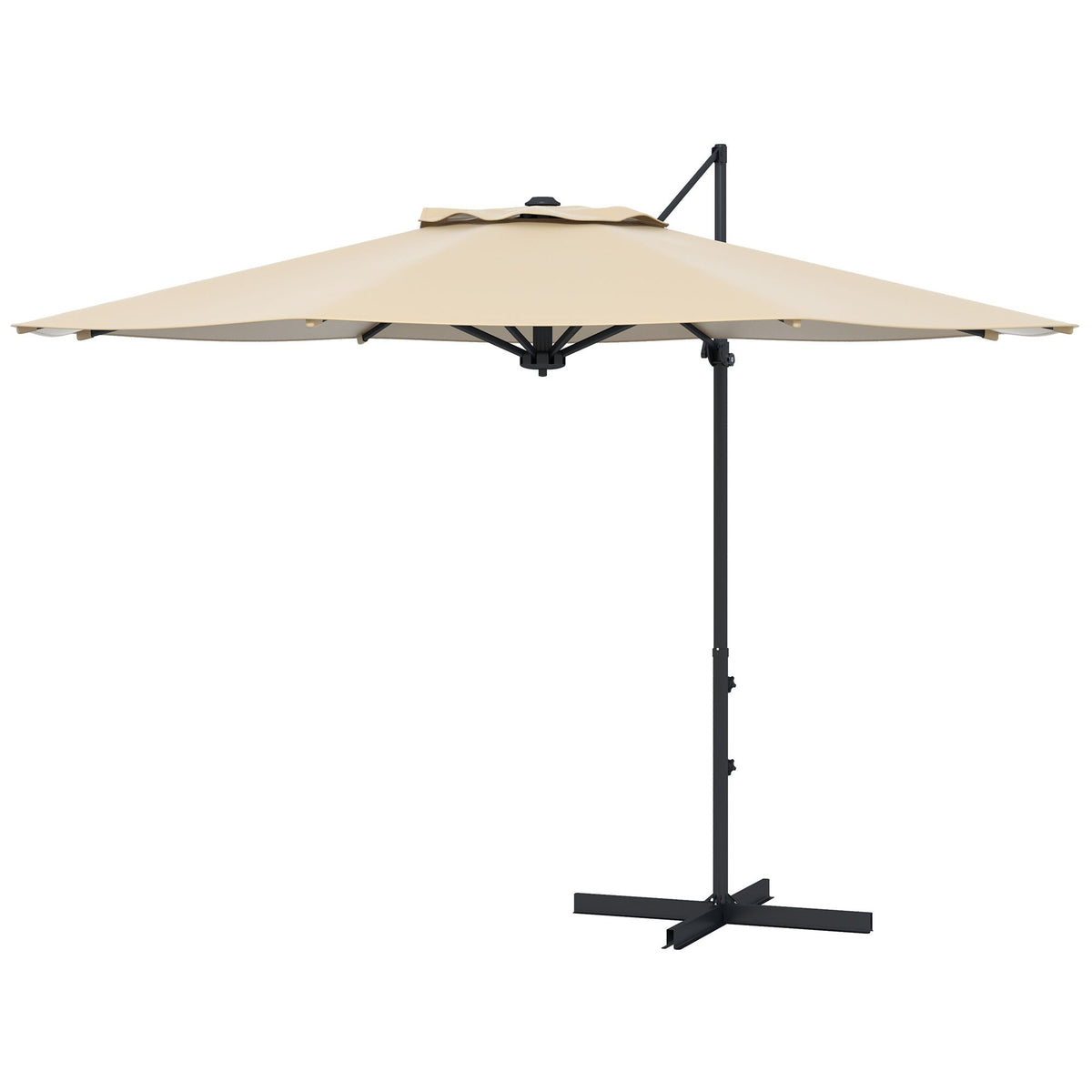 10ft Cantilever Patio Umbrella with 360° Rotation and Tilt, Khaki