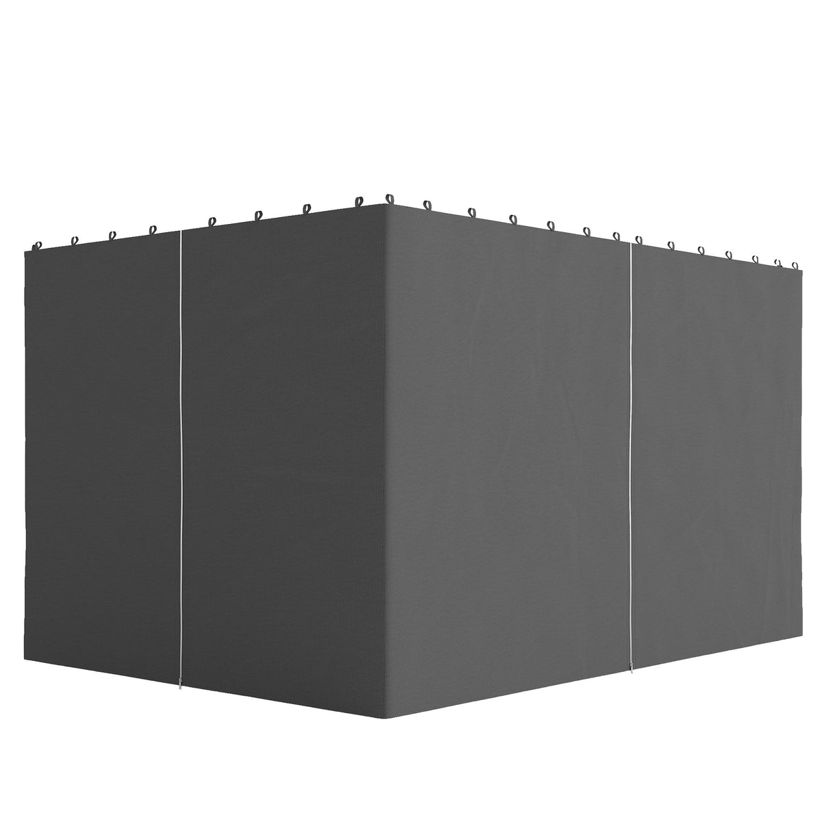 10' x 13' Gazebo Sidewall Set with 4 Panels and Hooks, Light Grey