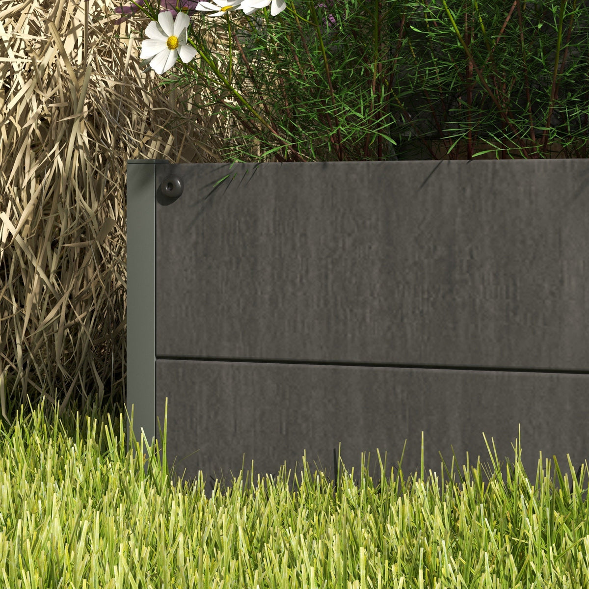 35.6" x 15" x 70.9" Raised Garden Bed with Trellis, Dark Grey
