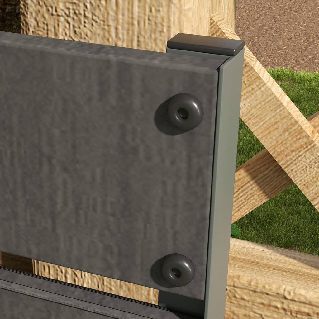 35.6" x 15" x 70.9" Raised Garden Bed with Trellis, Dark Grey