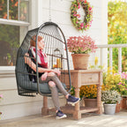 Foldable Hanging Egg Chair with Cushion, Headrest and Kit, Dark Grey