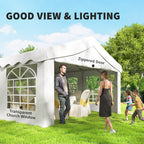 13' x 26' Heavy Duty Party Tent and Carport with Sidewalls, White