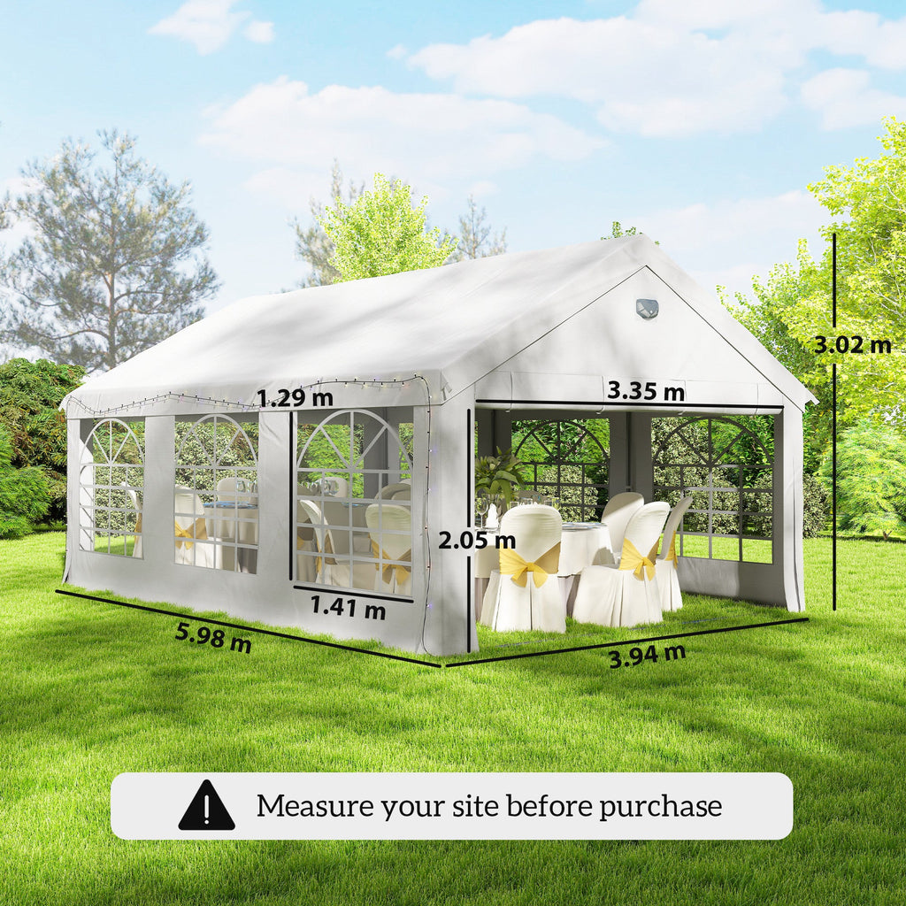 4 x 6 m Gazebo with 4 Removable Sidewalls, White