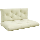 2-Seater 5" Thick Outdoor Seat Cushions with Back for Loveseat, Cream White