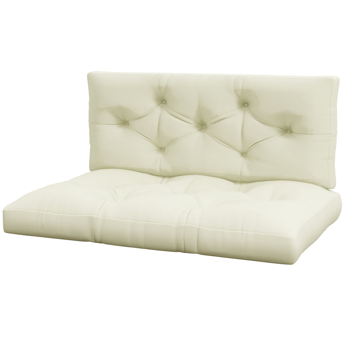 2-Seater 5" Thick Outdoor Seat Cushions with Back for Loveseat, Cream White