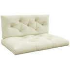 2-Seater 5" Thick Outdoor Seat Cushions with Back for Loveseat, Cream White