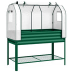 Galvanized Raised Garden Bed with Greenhouse Cover, Green